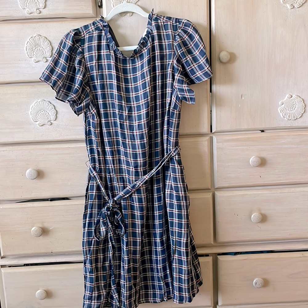 Loft high neck plaid dress